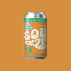 
                                
                                    Load image into Gallery viewer, Squeeze Sparkling Water: Seabuckthorn + Ginger - Case of 24
                                
                            